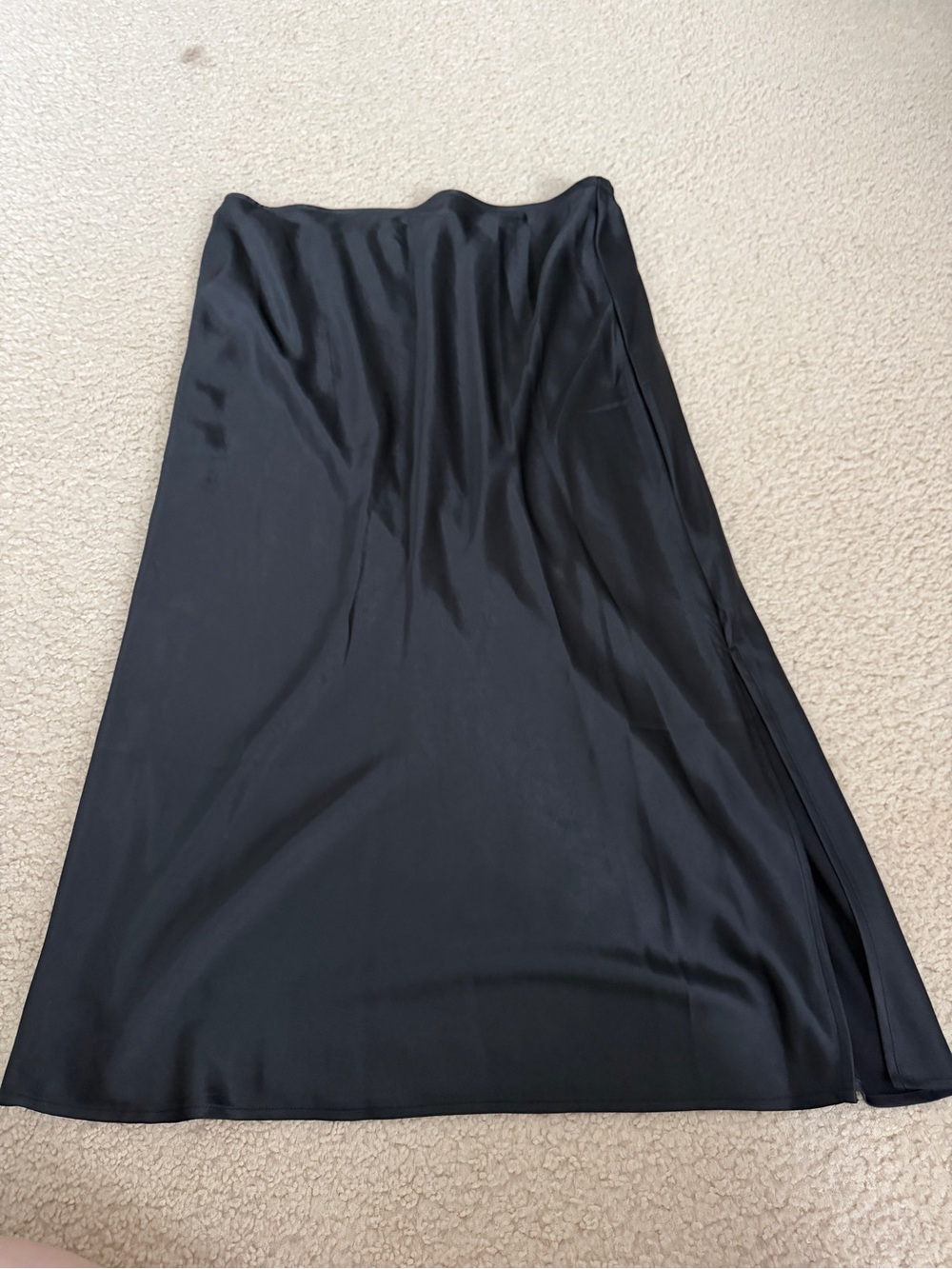 Old Navy Black Satin Midi Skirt